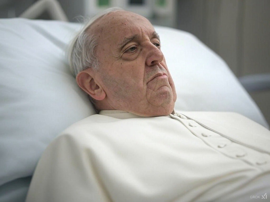 FALSA fotografia di papa Francesco in ospedale.