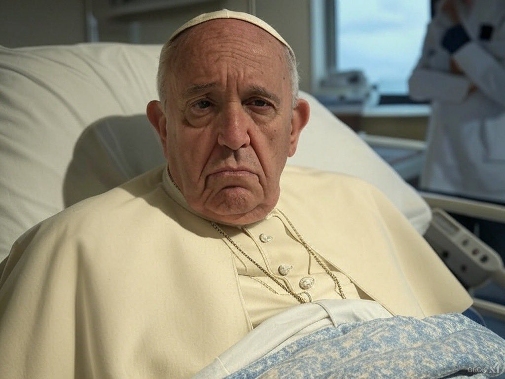 FALSA fotografia di papa Francesco in ospedale.