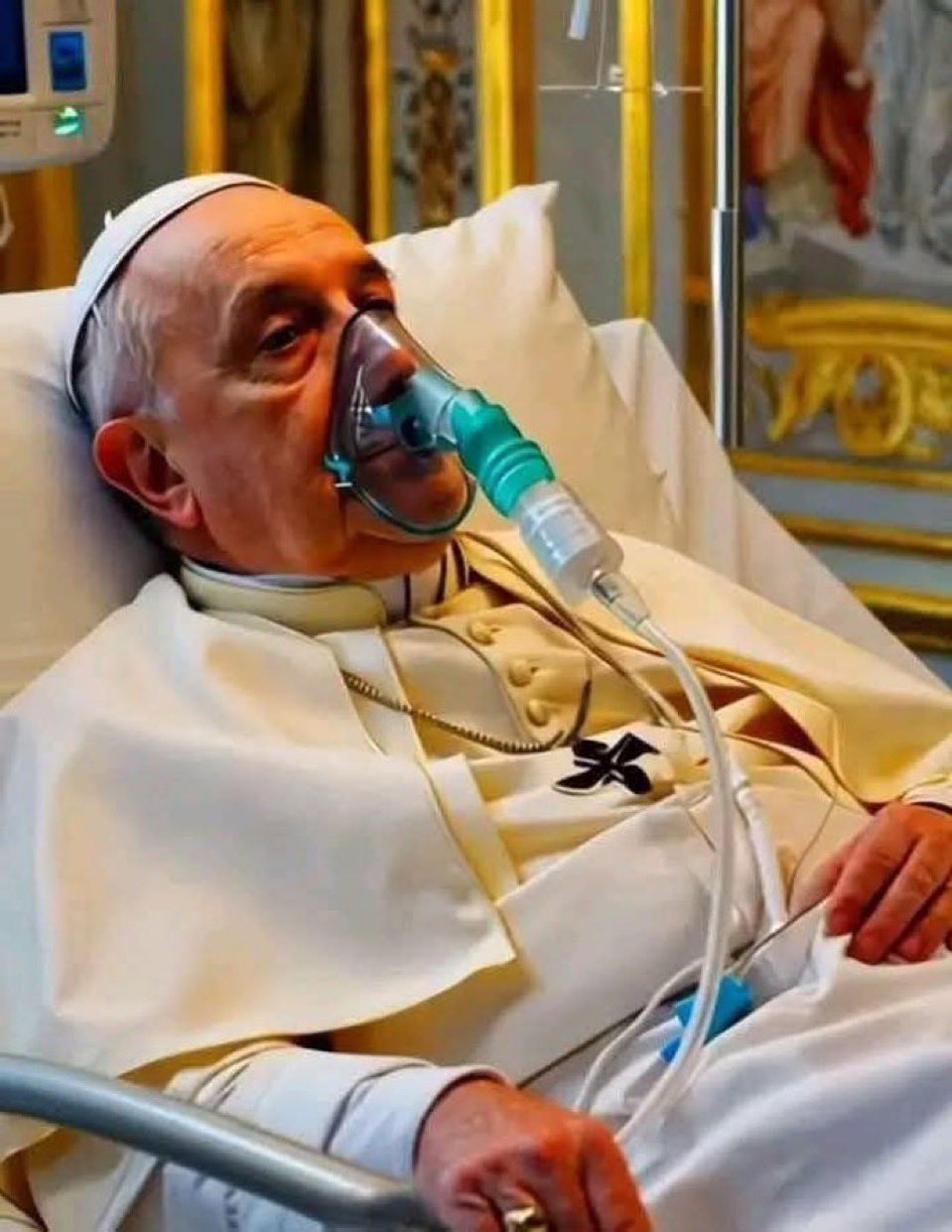 FALSA fotografia di papa Francesco in ospedale.